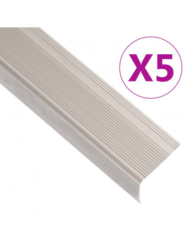Profili a L per Gradini 5 pz in Alluminio 100 cm Champagne