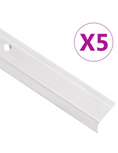 Profili a L per Gradini 5 pz in Alluminio 100 cm Argento 2