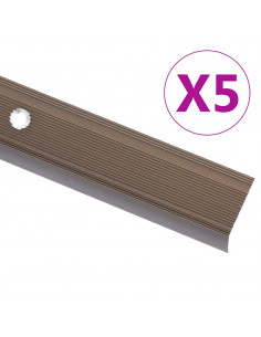 Profili a L per Gradini 5 pz in Alluminio 90 cm Marrone 2