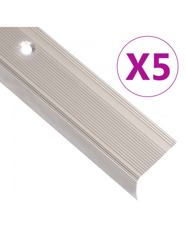 Profili a L per Gradini 5 pz in Alluminio 90 cm Champagne