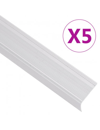 Profili a L per Gradini 5 pz in Alluminio 100 cm Argento
