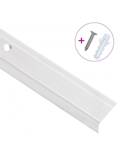 Profili a L per Gradini 5 pz in Alluminio 90 cm Argento