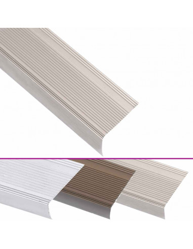 Profili a L per Gradini 5 pz in Alluminio 90 cm Champagne
