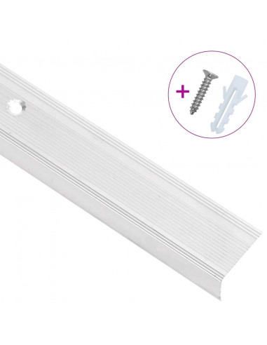 Profili a L per Gradini 5 pz in Alluminio 100 cm Argento
