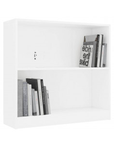 Libreria Bianca 80x24x75 cm in Legno Multistrato 2
