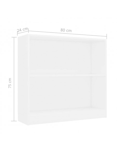 Libreria Bianca 80x24x75 cm in Legno Multistrato