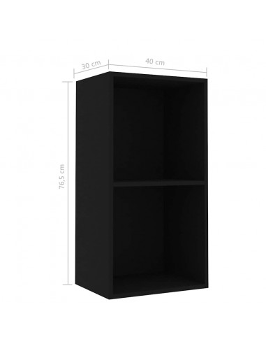 Libreria Nera 40x30x76,5 cm in Legno Multistrato
