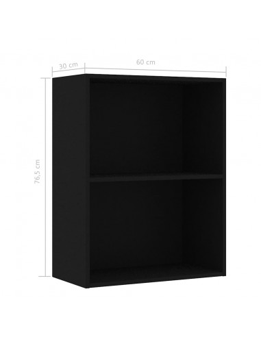 Libreria Nera 60x30x76,5 cm in Legno Multistrato