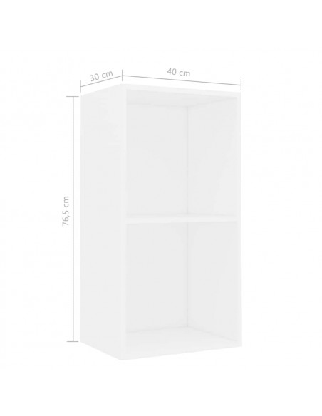 Libreria Bianca 40x30x76,5 cm in Legno Multistrato