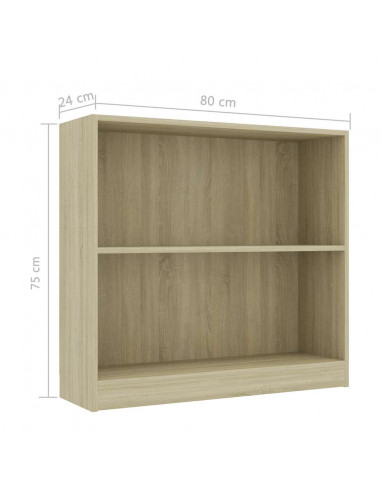 Libreria Rovere Sonoma 80x24x75 cm in Legno Multistrato