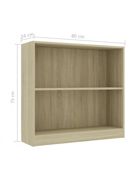 Libreria Rovere Sonoma 80x24x75 cm in Legno Multistrato