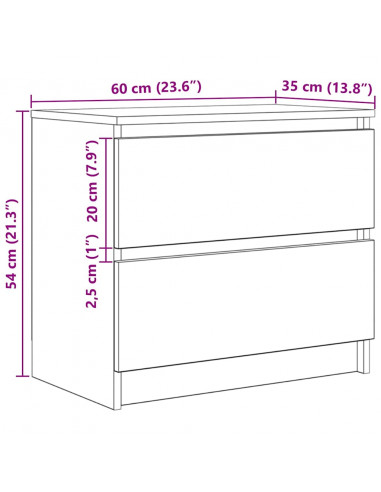 Mobile Porta TV Bianco 60x35x54 cm in Legno Multistrato