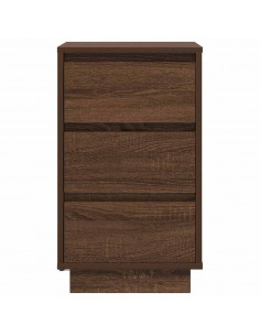 Comodino con Luci LED Rovere Marrone 38x34x65 cm