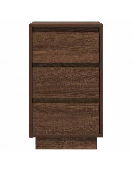 Comodino con Luci LED Rovere Marrone 38x34x65 cm