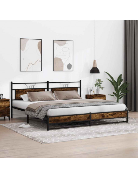 Giroletto senza Materaso in Metallo Rovere Fumo 200x200 cm