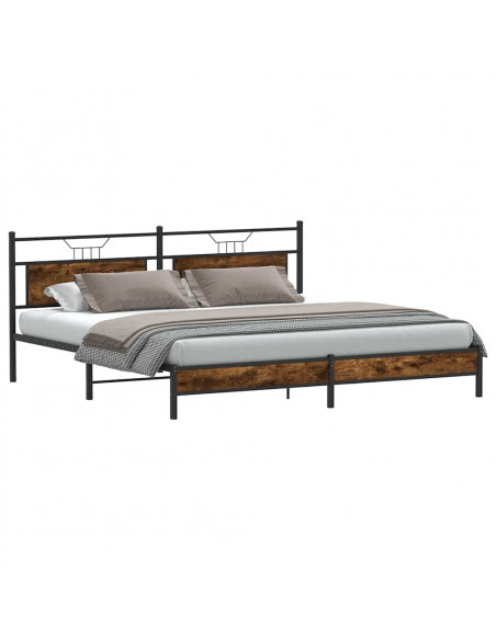 Giroletto senza Materaso in Metallo Rovere Fumo 200x200 cm