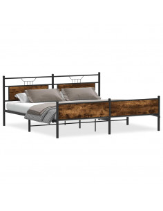 Giroletto senza Materaso in Metallo Rovere Fumo 200x200 cm 2