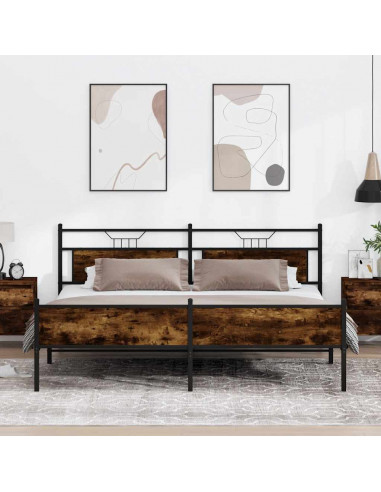 Giroletto senza Materaso in Metallo Rovere Fumo 200x200 cm