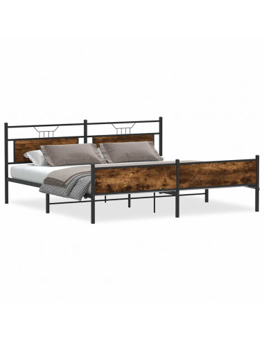 Giroletto senza Materaso in Metallo Rovere Fumo 193x203 cm