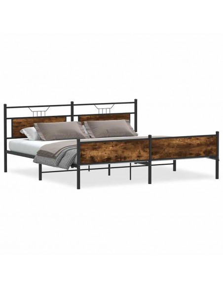 Giroletto senza Materaso in Metallo Rovere Fumo 193x203 cm