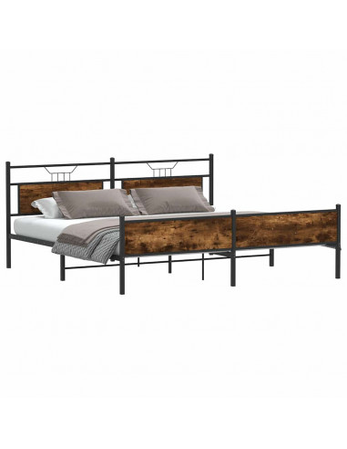 Giroletto senza Materaso in Metallo Rovere Fumo 193x203 cm