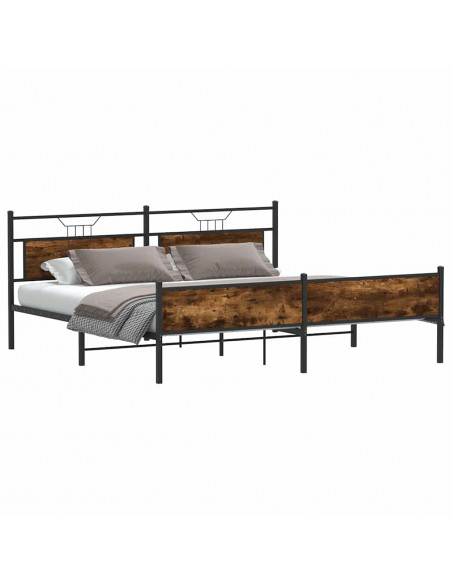Giroletto senza Materaso in Metallo Rovere Fumo 193x203 cm