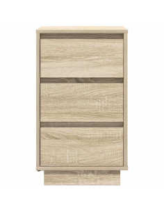 Comodino con Luci LED Rovere Sonoma 38x34x65 cm