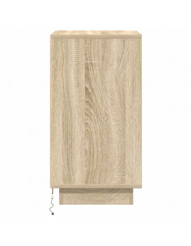 Comodino con Luci LED Rovere Sonoma 38x34x65 cm