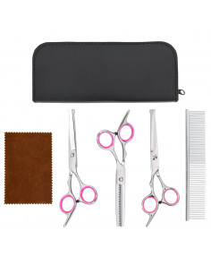 Set Forbici da Toelettatura Cani 4 pz in Acciaio Inossidabile