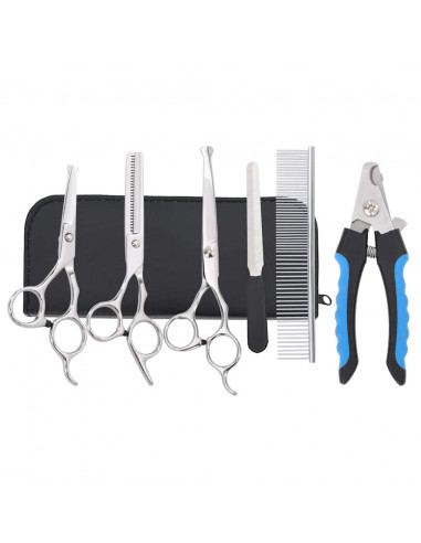Set Forbici da Toelettatura Cani 6 pz in Acciaio Inossidabile