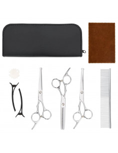 Set Forbici da Toelettatura Cani 7 pz in Acciaio Inossidabile