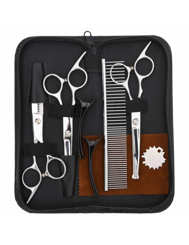 Set Forbici da Toelettatura Cani 7 pz in Acciaio Inossidabile