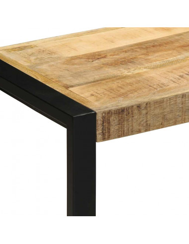 Panca 60x35x45 cm in Legno Massello di Mango Grezzo