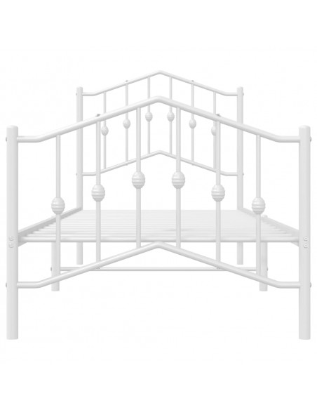 Giroletto con Testiera e Pediera Metallo Bianco 90x200 cm