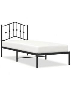 Giroletto con Testiera in Metallo Nero 90x200 cm 2