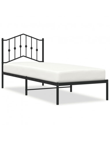 Giroletto con Testiera in Metallo Nero 90x200 cm