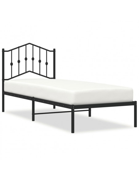 Giroletto con Testiera in Metallo Nero 90x200 cm