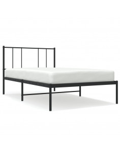 Giroletto con Testiera in Metallo Nero 90x200 cm 2