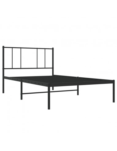 Giroletto con Testiera in Metallo Nero 90x200 cm