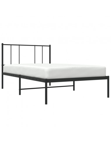 Giroletto con Testiera in Metallo Nero 90x200 cm