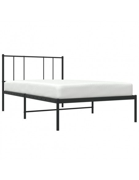 Giroletto con Testiera in Metallo Nero 90x200 cm