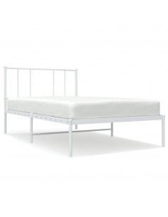 Giroletto con Testiera Metallo Bianco 107x203 cm 2