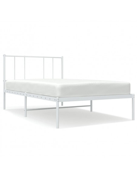 Giroletto con Testiera Metallo Bianco 107x203 cm