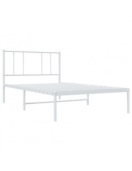 Giroletto con Testiera Metallo Bianco 107x203 cm