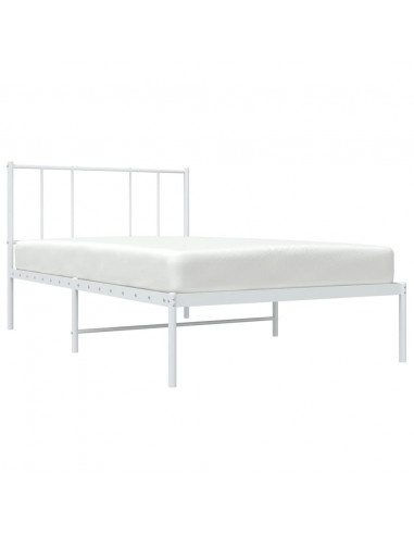 Giroletto con Testiera Metallo Bianco 107x203 cm