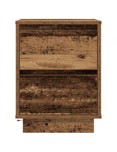 Comodini con Luci a LED 2 pz Legno Antico 38x34x50 cm