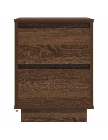 Comodini con Luci a LED 2 pz Rovere Marrone 38x34x50 cm
