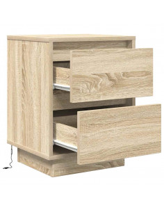 Comodini con Luci a LED 2 pz Rovere Sonoma 38x34x50 cm 2