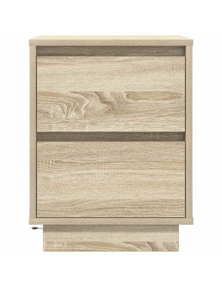 Comodini con Luci a LED 2 pz Rovere Sonoma 38x34x50 cm