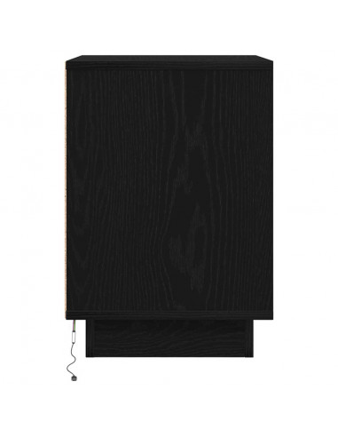 Comodini con Luci LED 2 pz Nero 38x34x50 cm